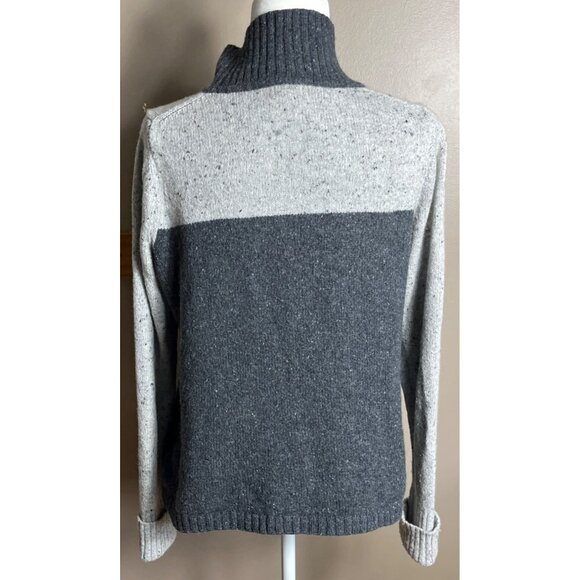 LL Bean Sweater Gray Blend Funnel Turtleneck Preppy Cozy Classic Basic Womens S - Picture 2 of 9